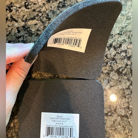 Funny cat and dog yoga foam coasters new unused - Picture 4 of 4